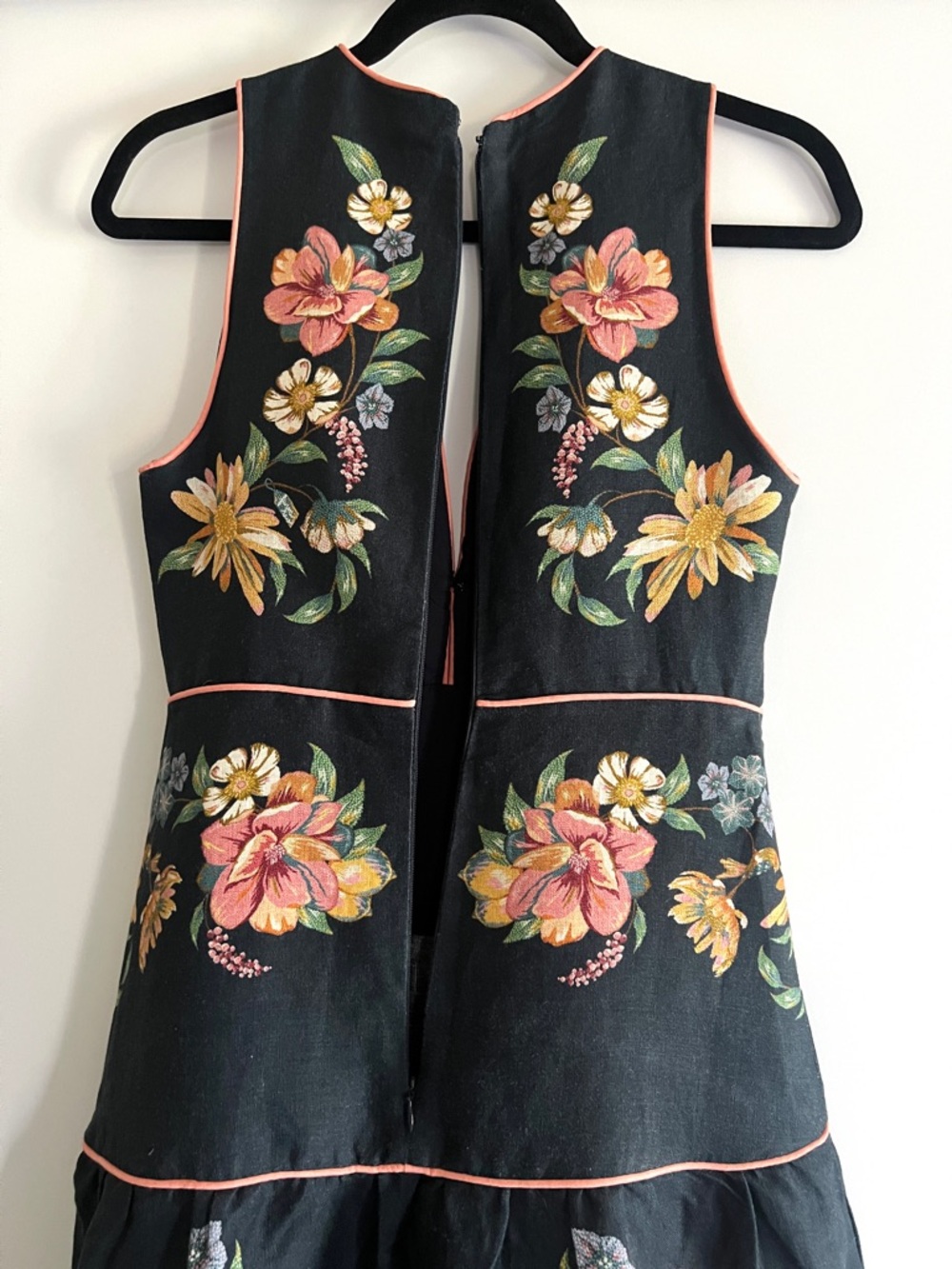 FARM Rio Maira Floral Dark Blue Linen Midi Dress Size XS NWT - Picture 6 of 16
